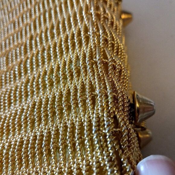 Vintage Woven/Twisted Gold Tone Wire bag Cottagecore Granny chic Special Event - Picture 6 of 8